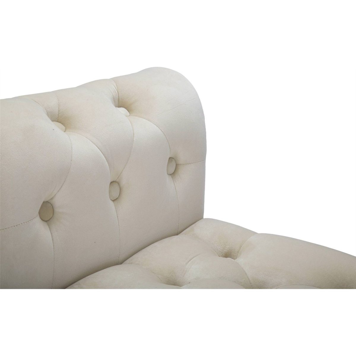 Banquette capitonnée bout de lit GLAM crème noir et doré, RECOLLECTION