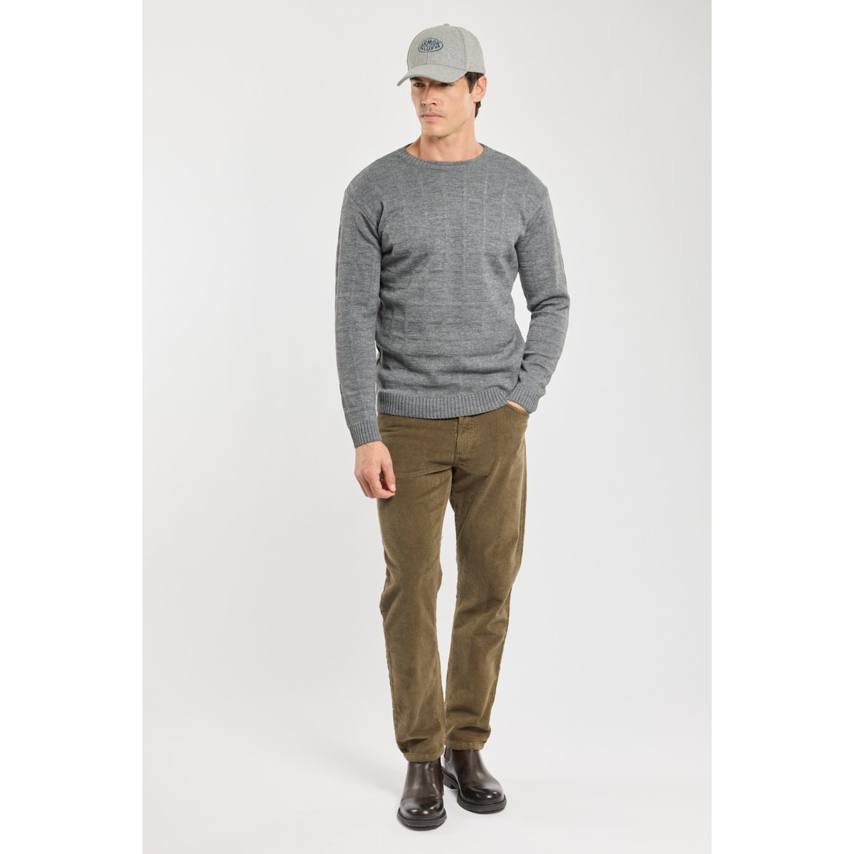 Pull col rond Bérac - laine souris, GUY DE BERAC