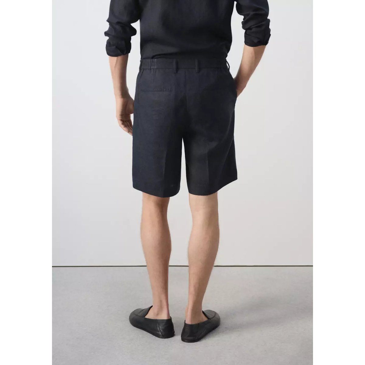 Bermuda regular-fit 100 % lin bleu marine, MANGO MAN