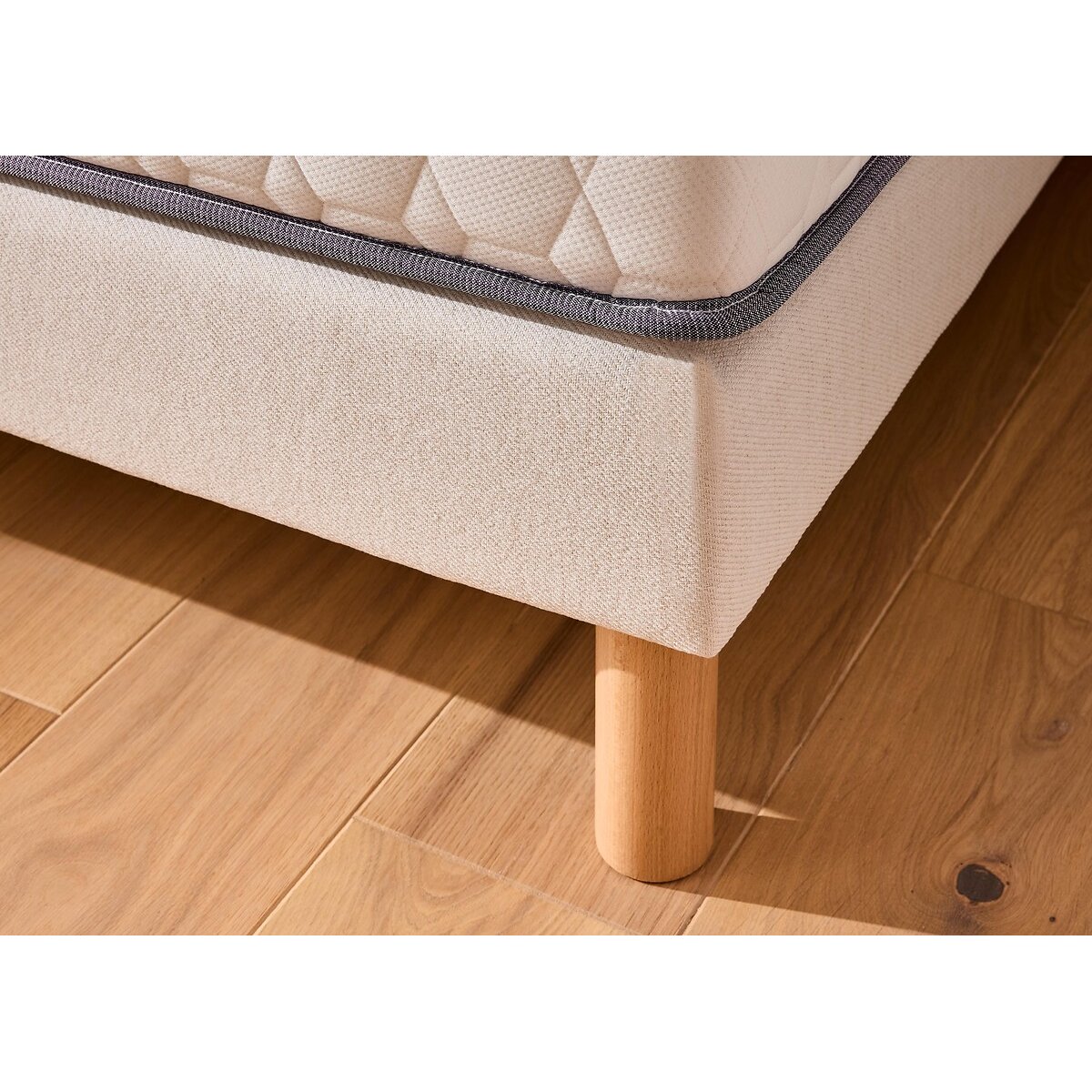 Ensemble matelas 651 ressorts ensachés, 3 zones, et sommier Full Bed 2 	tissé sable blanc, MERINOS