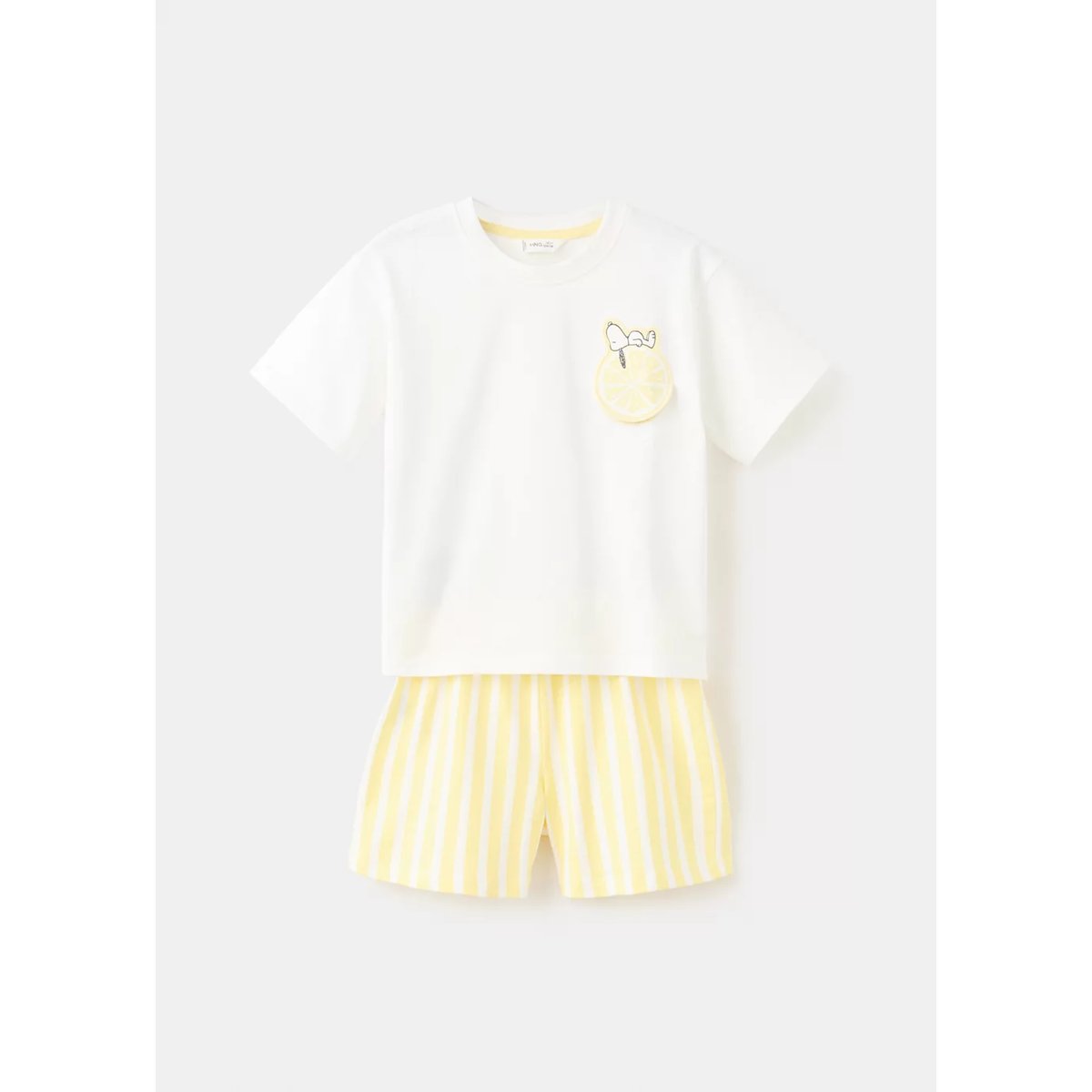 Pyjama court Snoopy jaune pastel, MANGO BABY