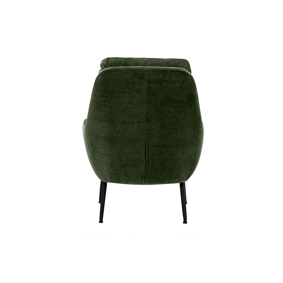 Fauteuil en tissu effet velours vert kaki et métal noir BENI kaki, MILIBOO