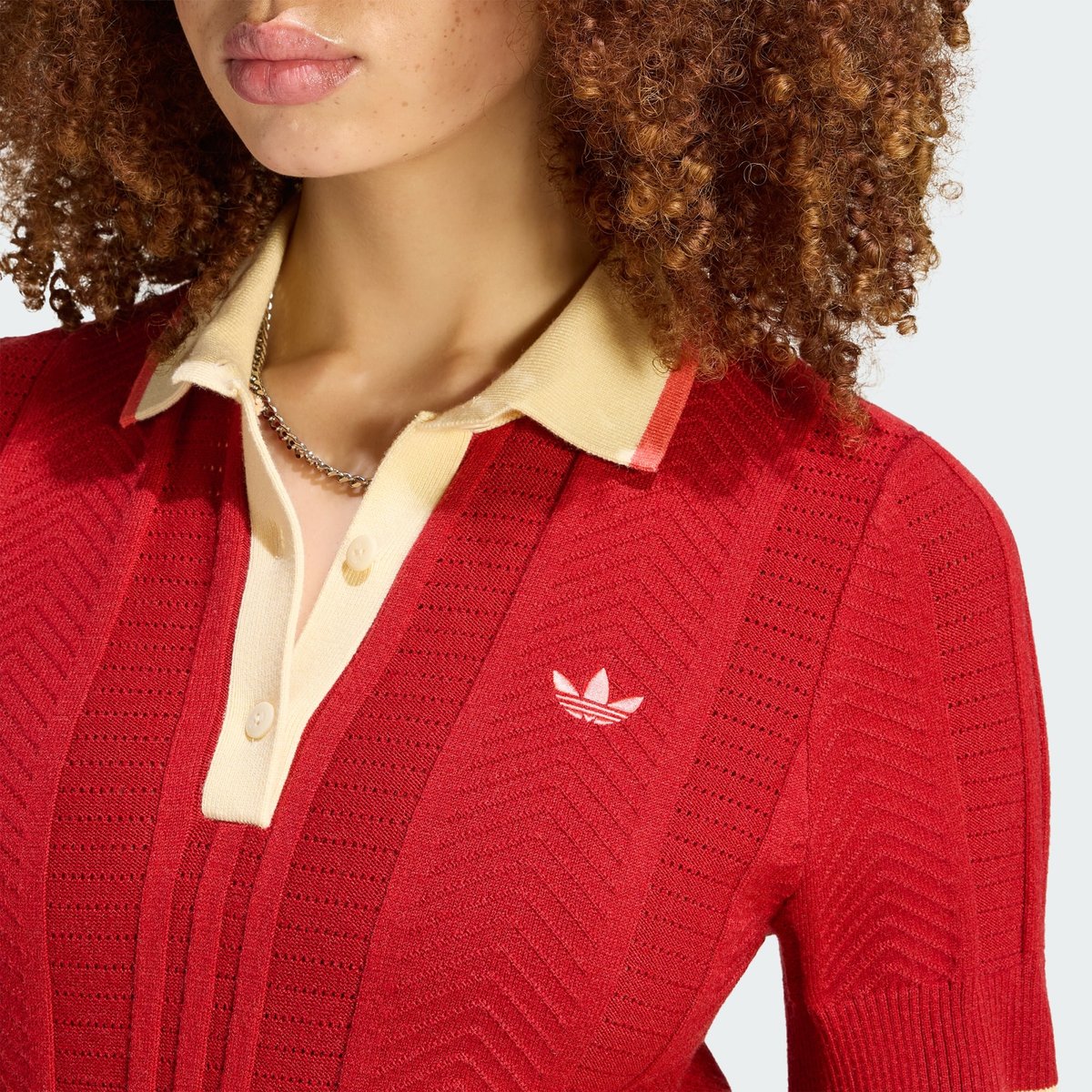 Polo Cali Maille Torsadée Polo Cali Maille Torsadée team victory red, adidas Originals