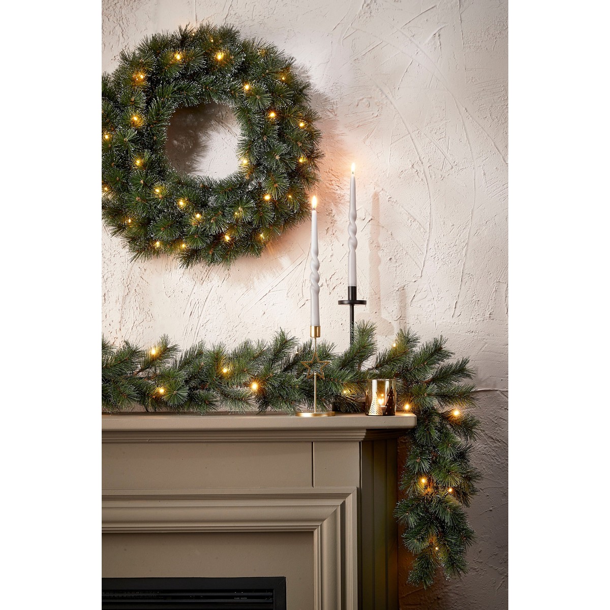 Couronne de Noël Ø45 cm GLENDON vert, BLACK BOX TREES