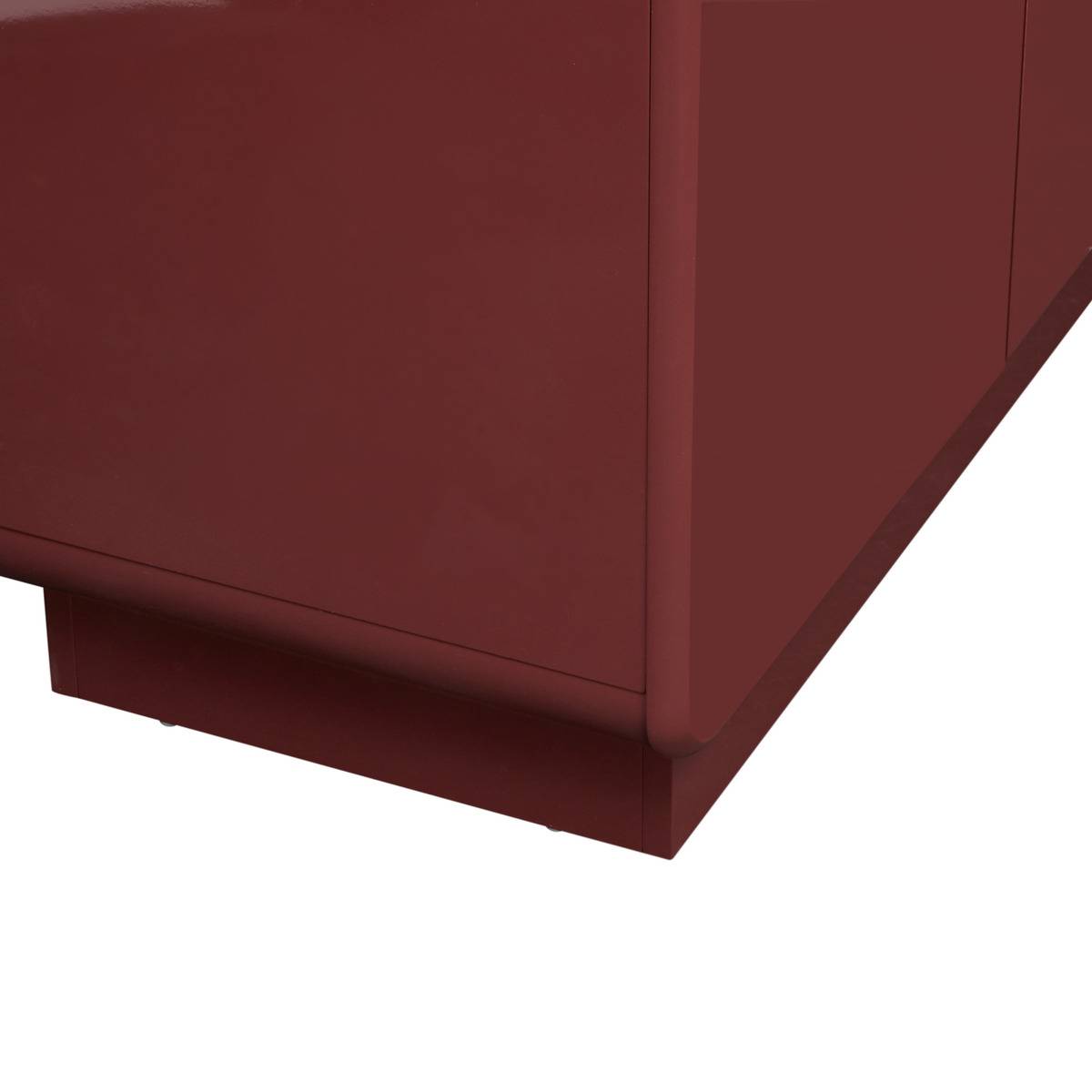 Buffet carré 2 portes finition glossy DOUGLAS bordeaux, ATMOSPHERA