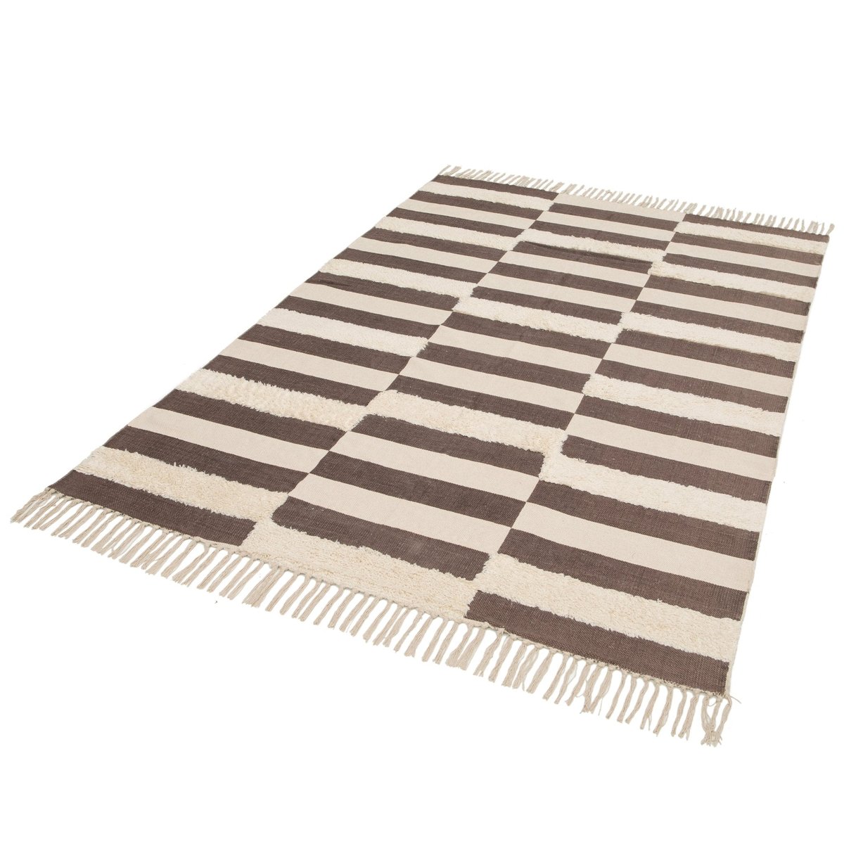 Tapis tufté 100% coton EBONY noir intense, AFK LIVING
