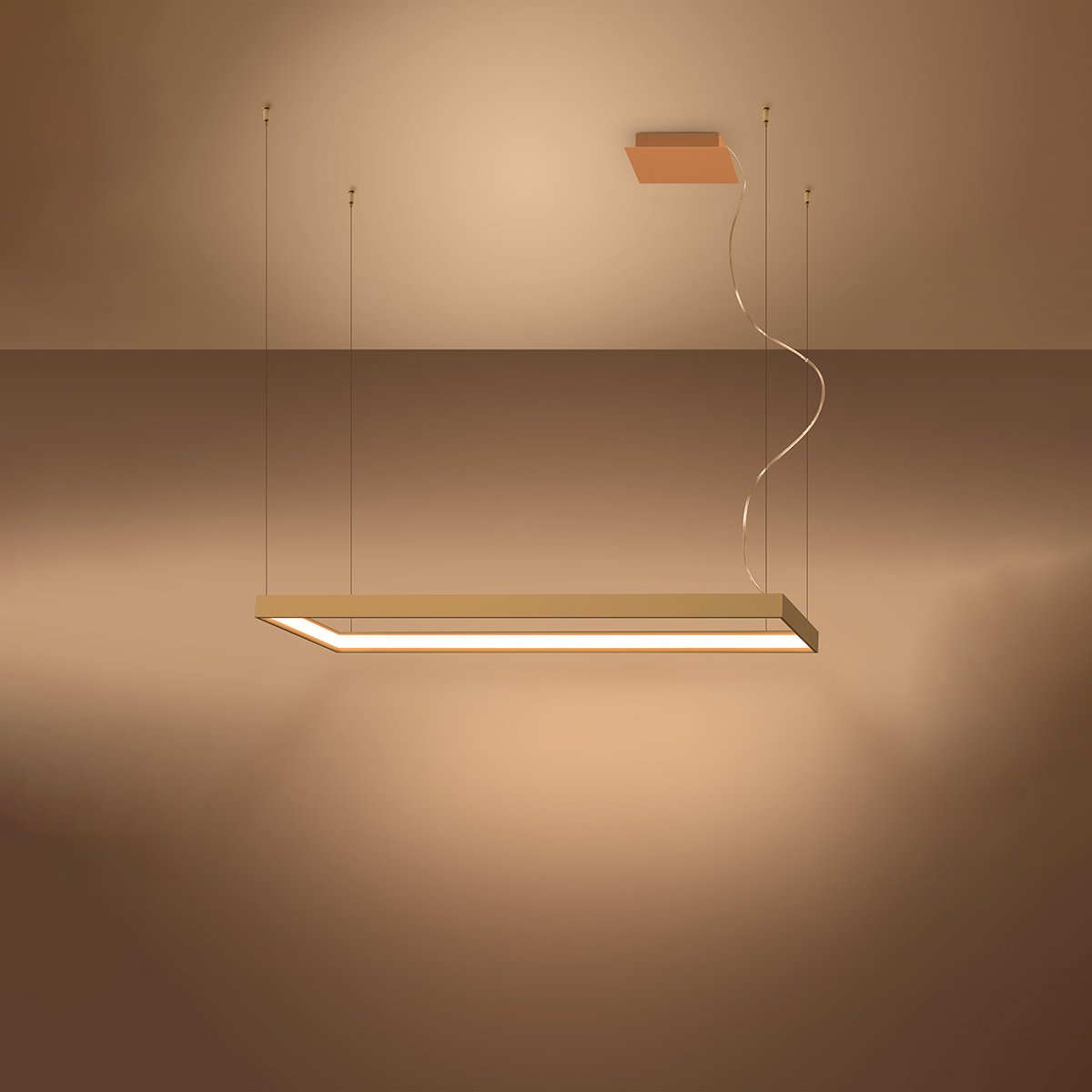 Lustre Aluminium Doré LED 1 Tuula doré, EDEN