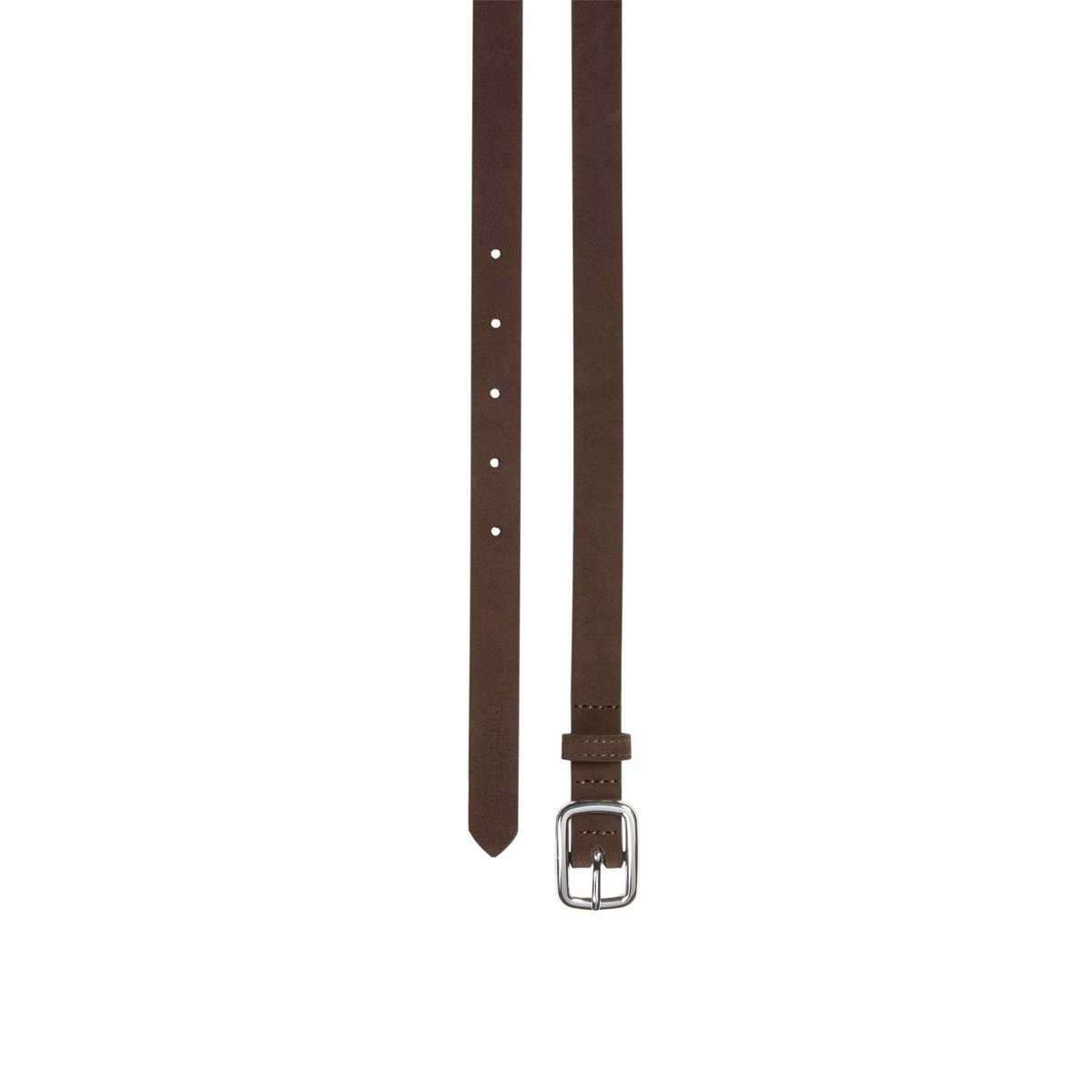 Ceinture en cuir nubuck fin marron foncé, MARC O'POLO