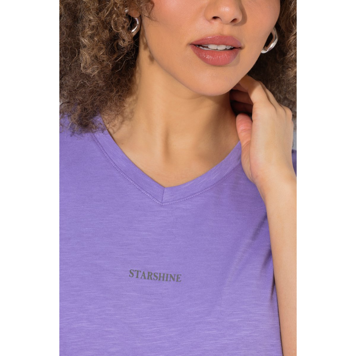 T-shirt avec petit imprimé violet, ULLA POPKEN