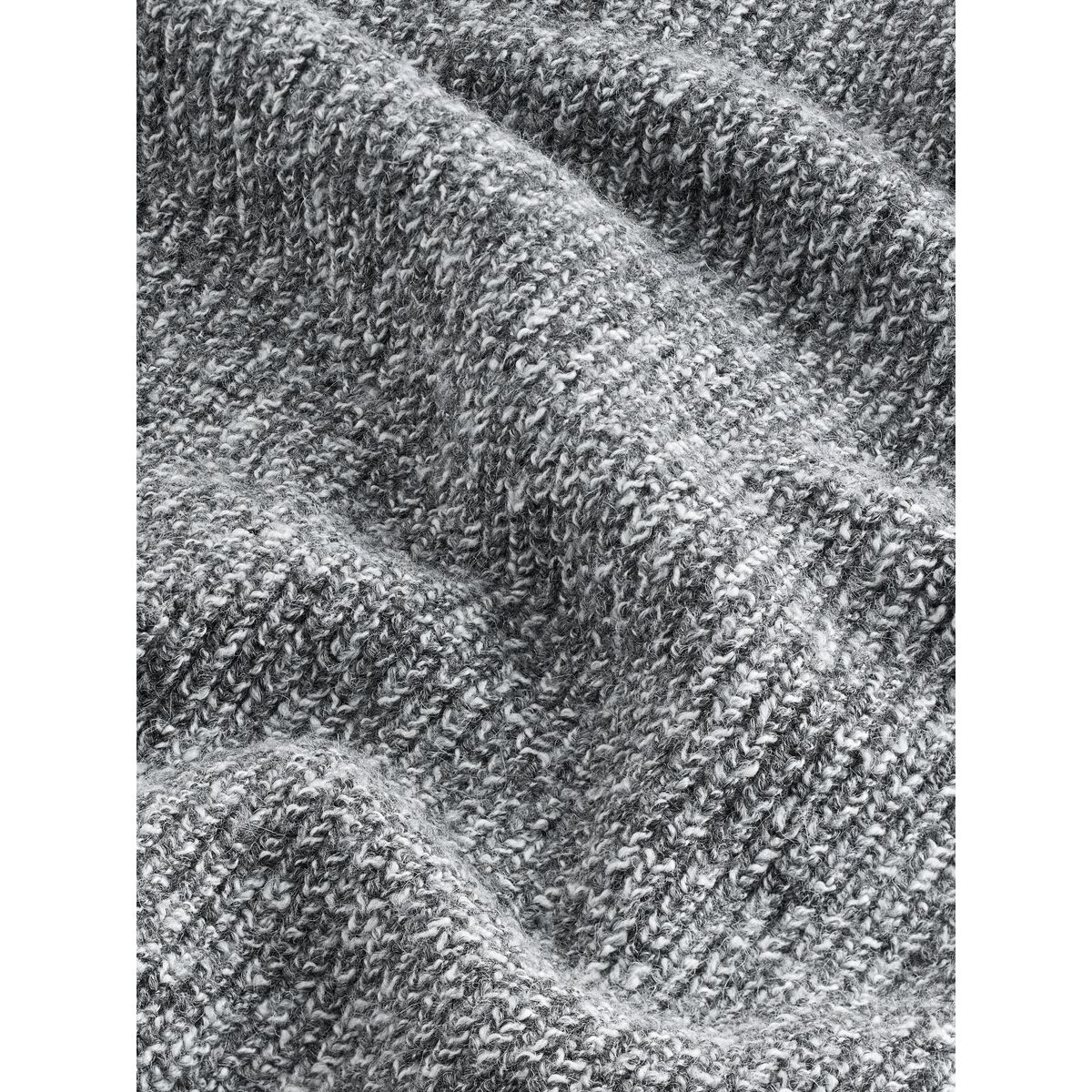 Pull regular à col zippé en maille texturée gris, NEXT