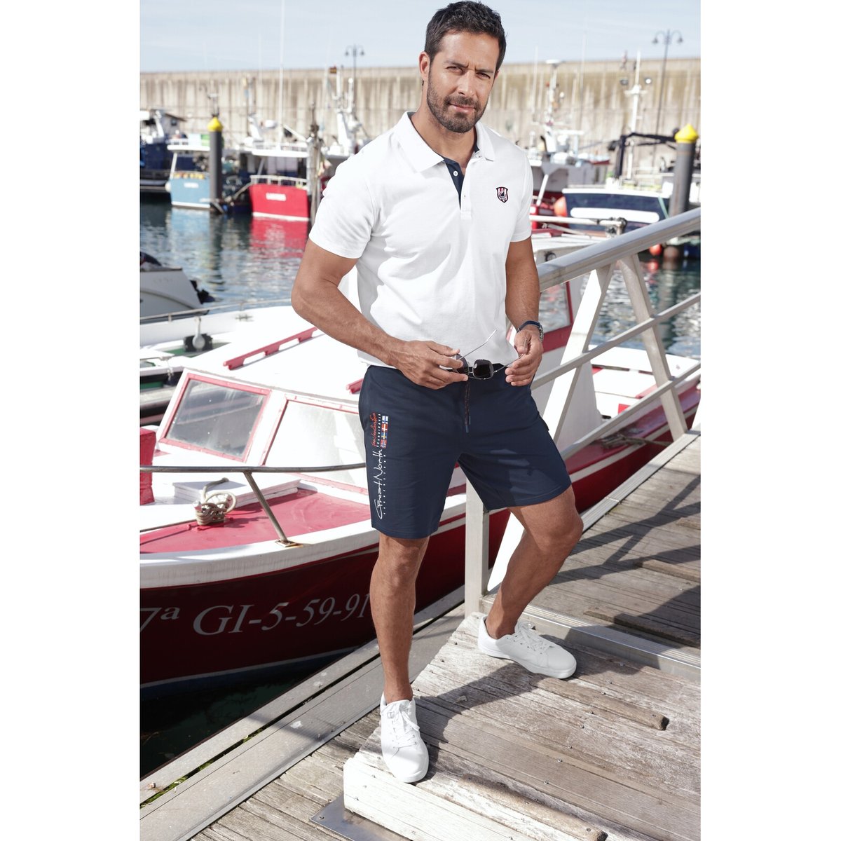 Bermuda en molleton HARTHAKNUT bleu foncé, JAN VANDERSTORM
