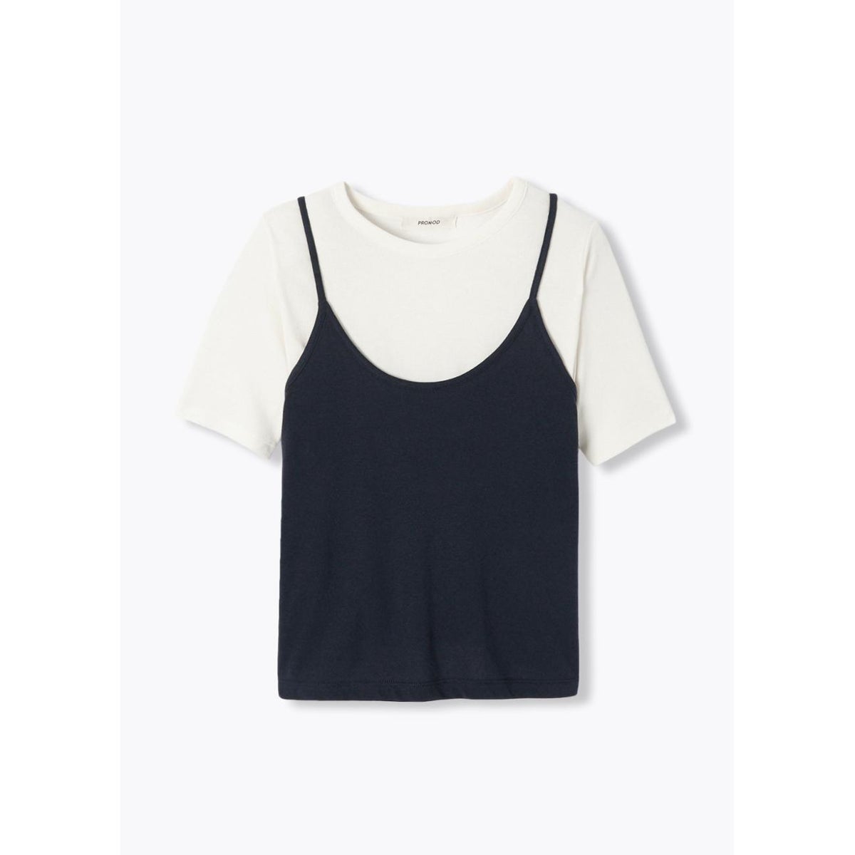 T-shirt et top superposés marine, PROMOD