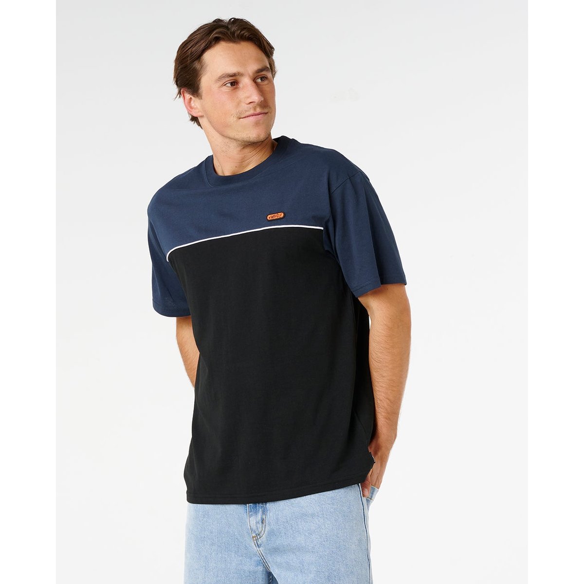 T-shirt Halfa PANEL Beater noir/bleu marine, RIP CURL