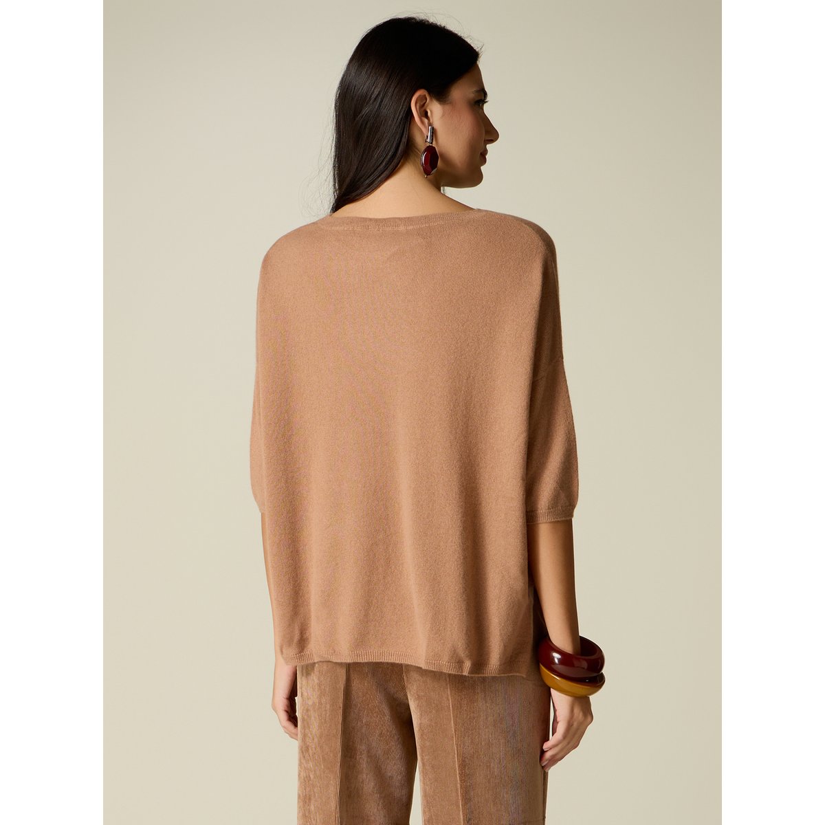 Pull à encolure bateau beige, OLTRE