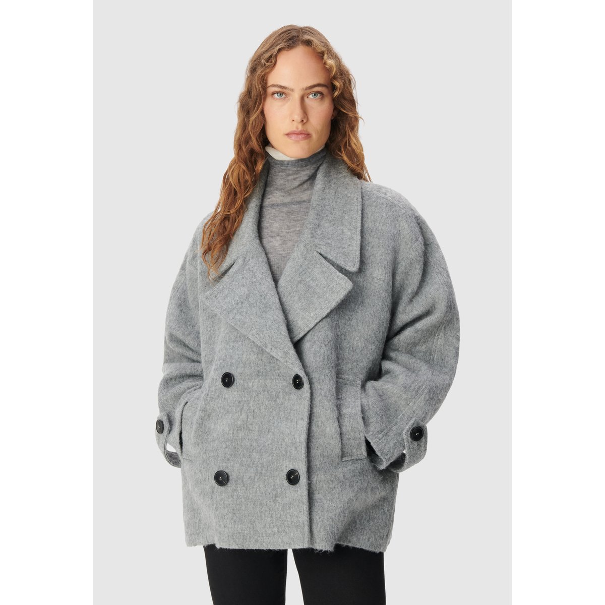 Caban court lainage gris, IKKS