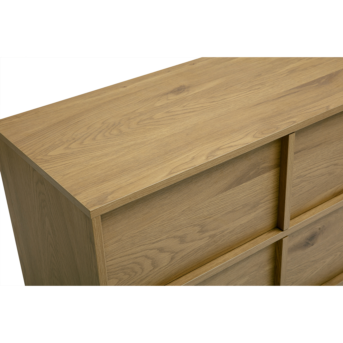 Commode finition bois foncé noyer 3 tiroirs L90 cm LOTHAIRE chêne clair, MILIBOO