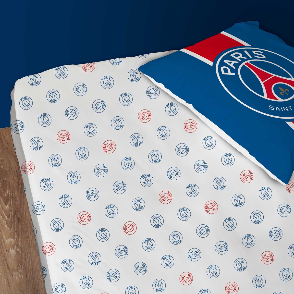 Drap-housse coton, PSG Classic imprimé, PSG