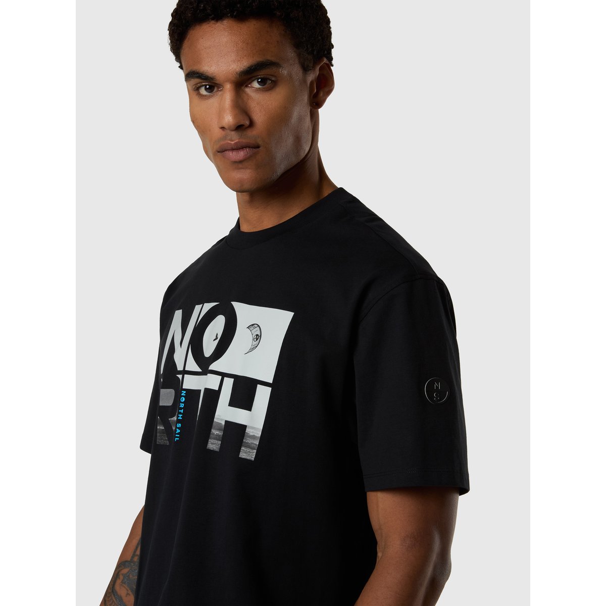 T-shirt avec imprimé de kitesurf noir, NORTH SAILS