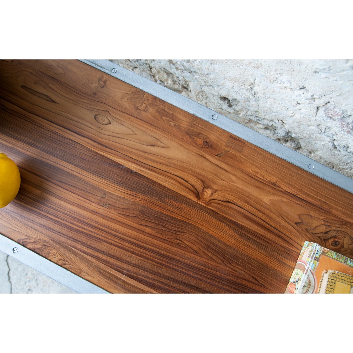 Console en bois et fer BOLLÈNE marron foncé, PRODUIT INTERIEUR BRUT
