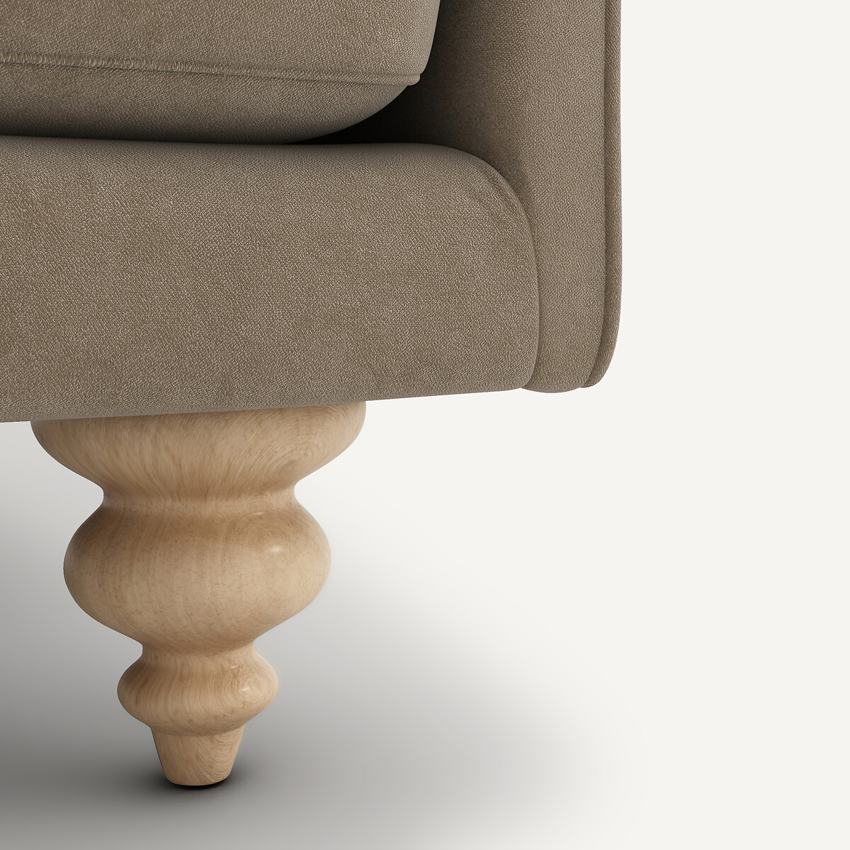 Fauteuil velours, Lazare beige cendré, AM.PM