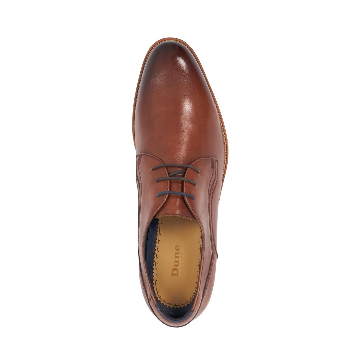 Perforated Leather Derby Shoe - REDIAL tan-leather, DUNE LONDON