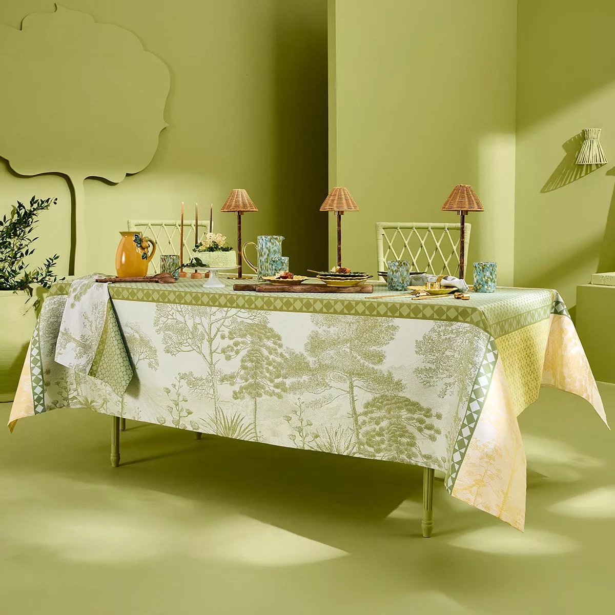 Serviette pur coton LE SUD vert, GARNIER THIEBAUT