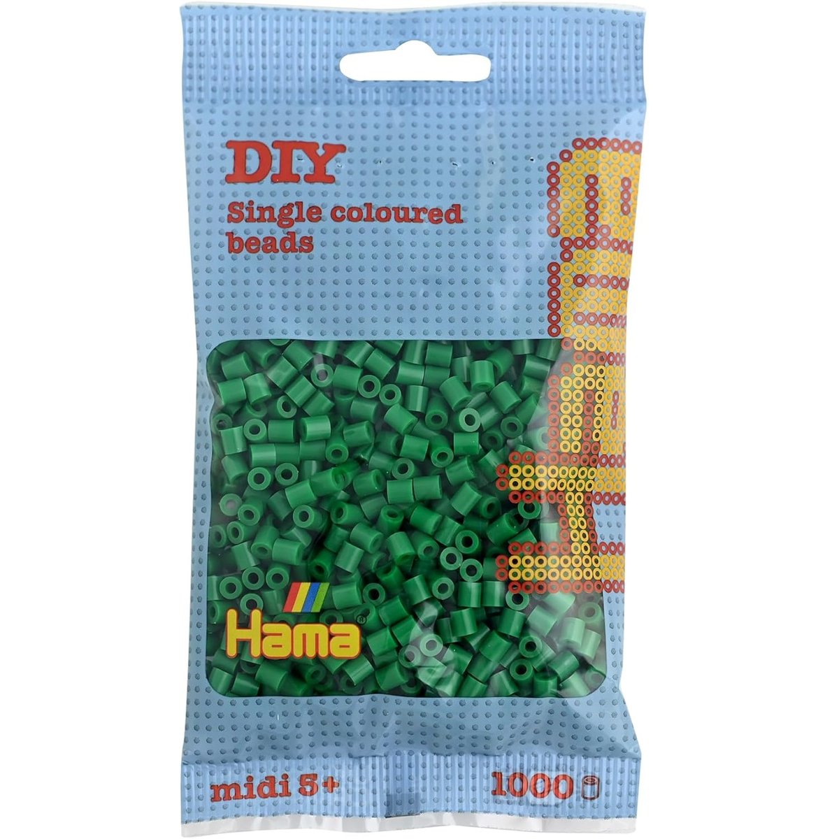 Sachet 1000 perles plastique vert, HAMA