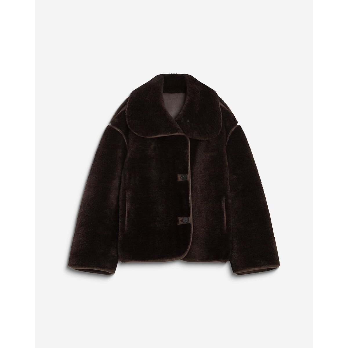 Cappotto in pelliccia sintetica, AMELIO cioccolato, GRACE & MILA