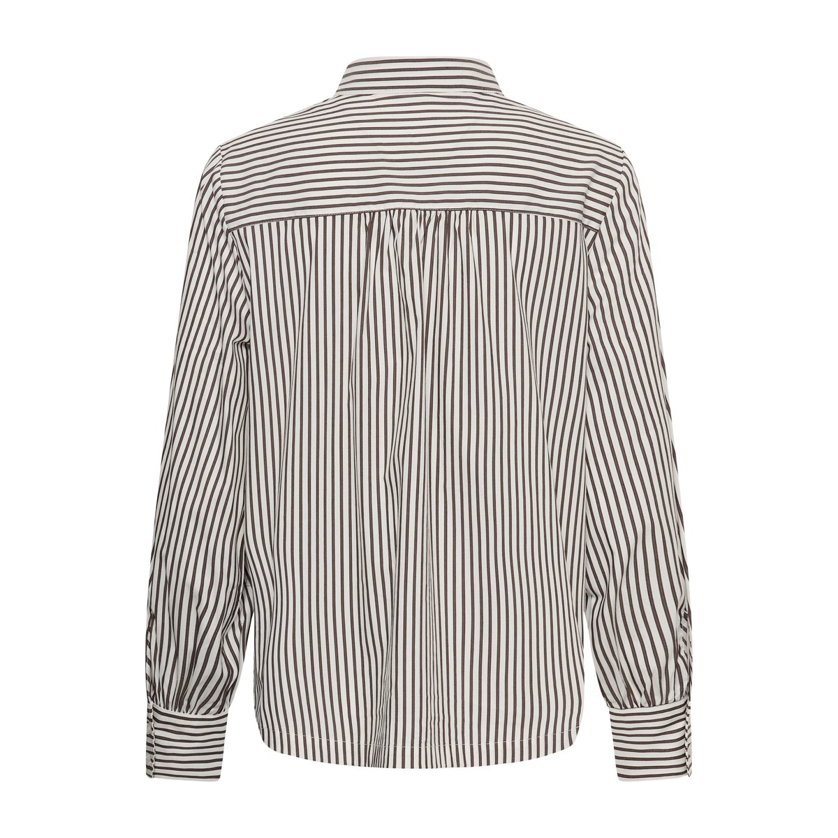 Chemise à manches longues marron java stripe, CREAM