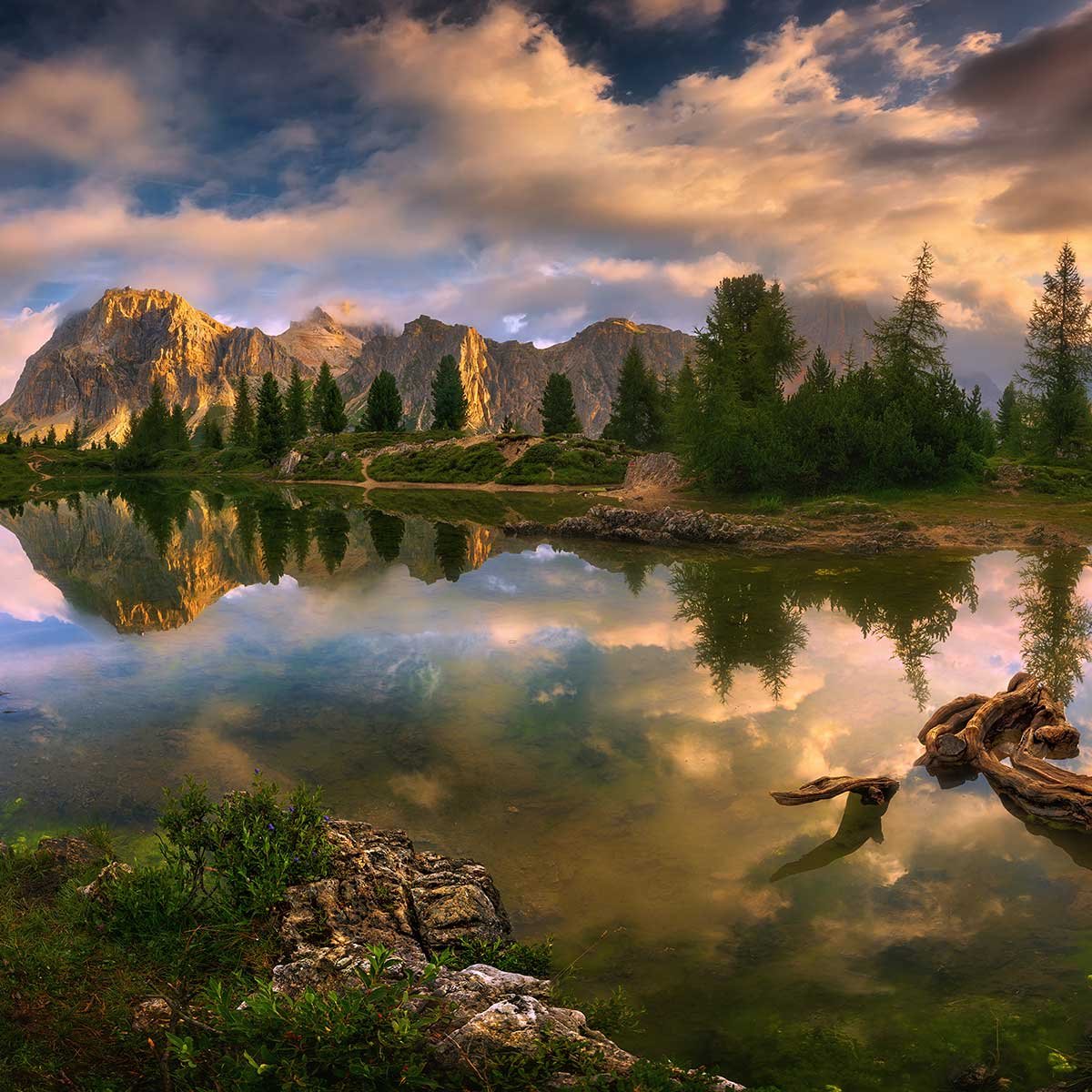 Tableau Lac de Limides, Dolomites tableau alu dibond, HEXOA
