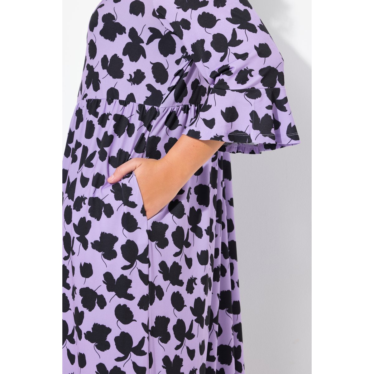 Robe en jersey coupe évasée violet, ULLA POPKEN