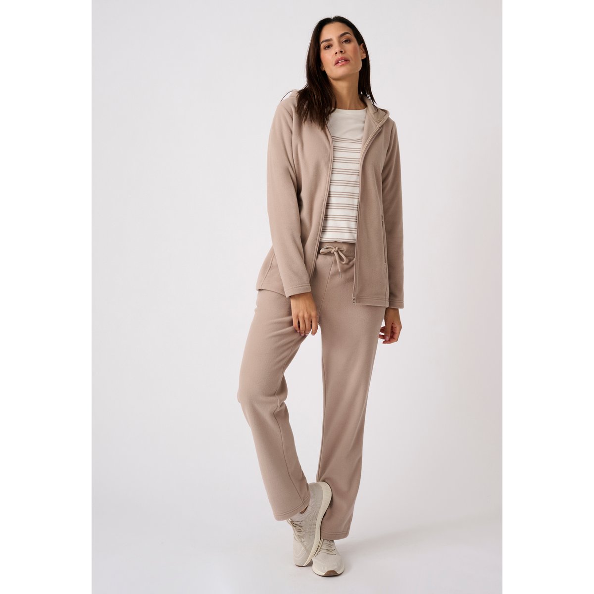 Gilet Thermolactyl en maille polaire gris taupe, DAMART