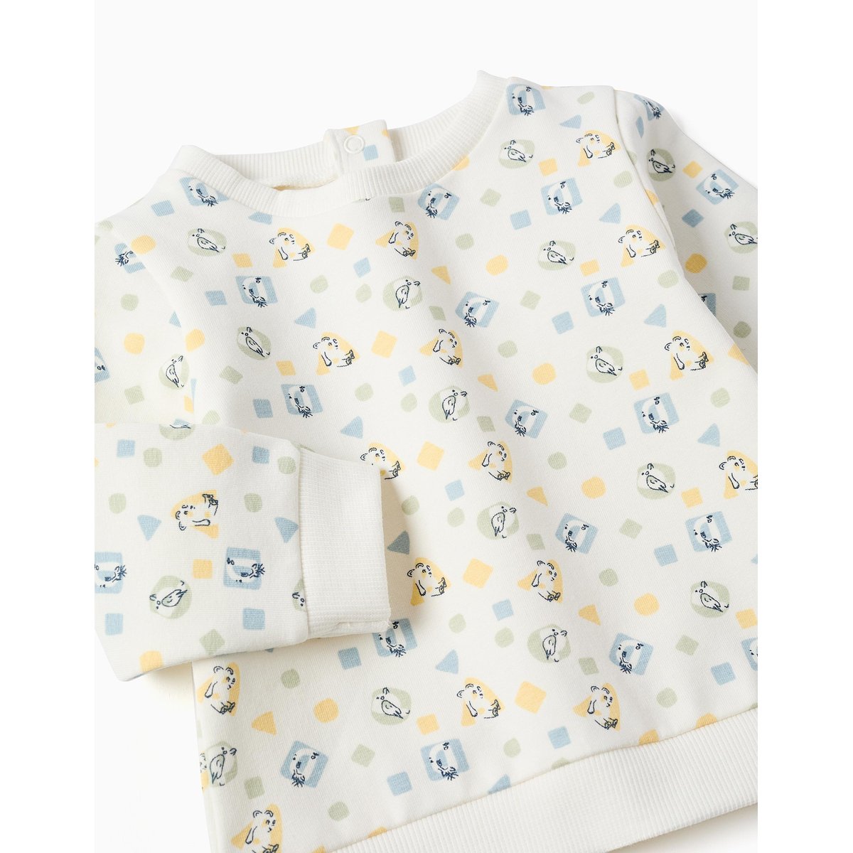 Sweat en coton peigné avec motif coloré blanc, ZIPPY