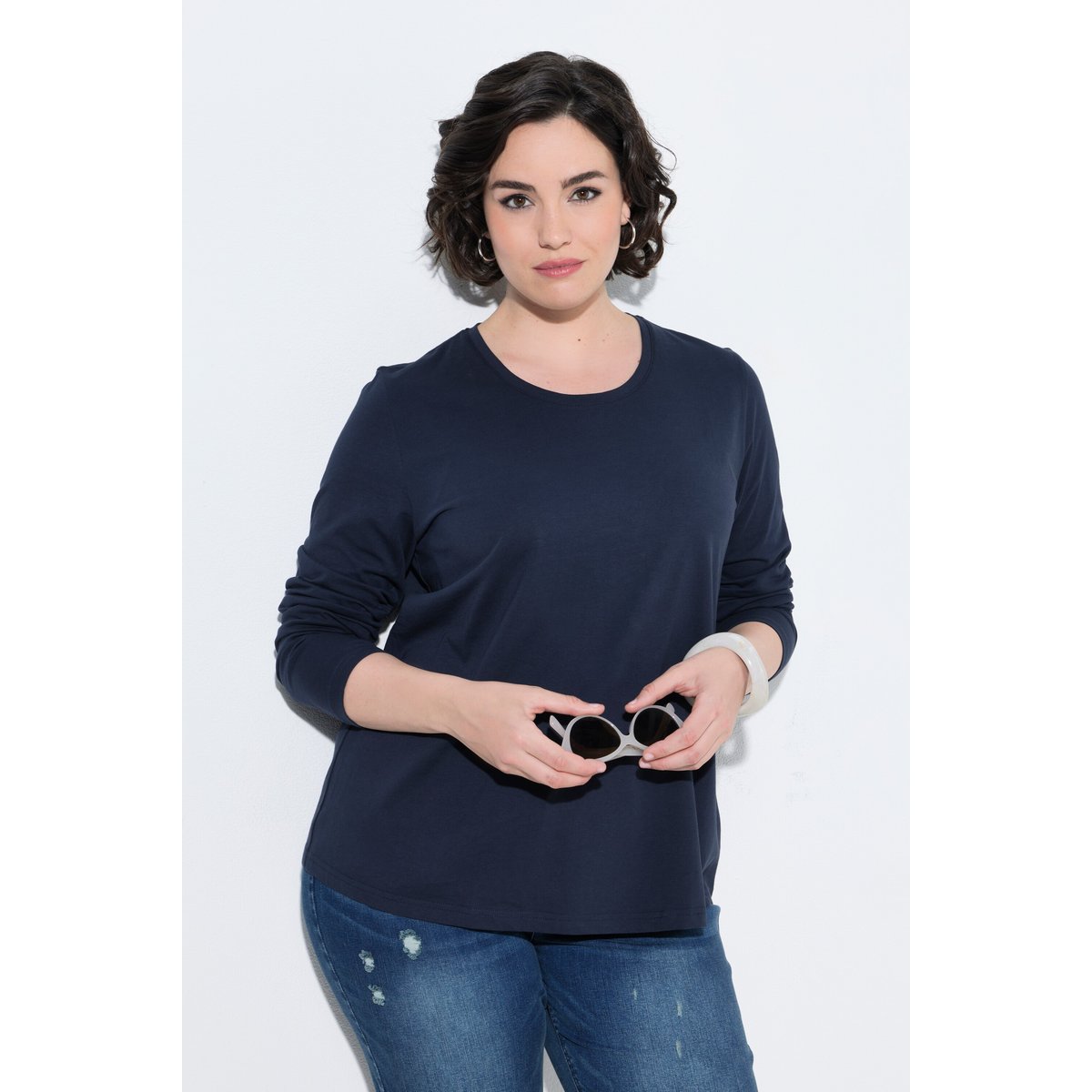 T-shirt motif Love, coupe Classic Fit marine, ULLA POPKEN