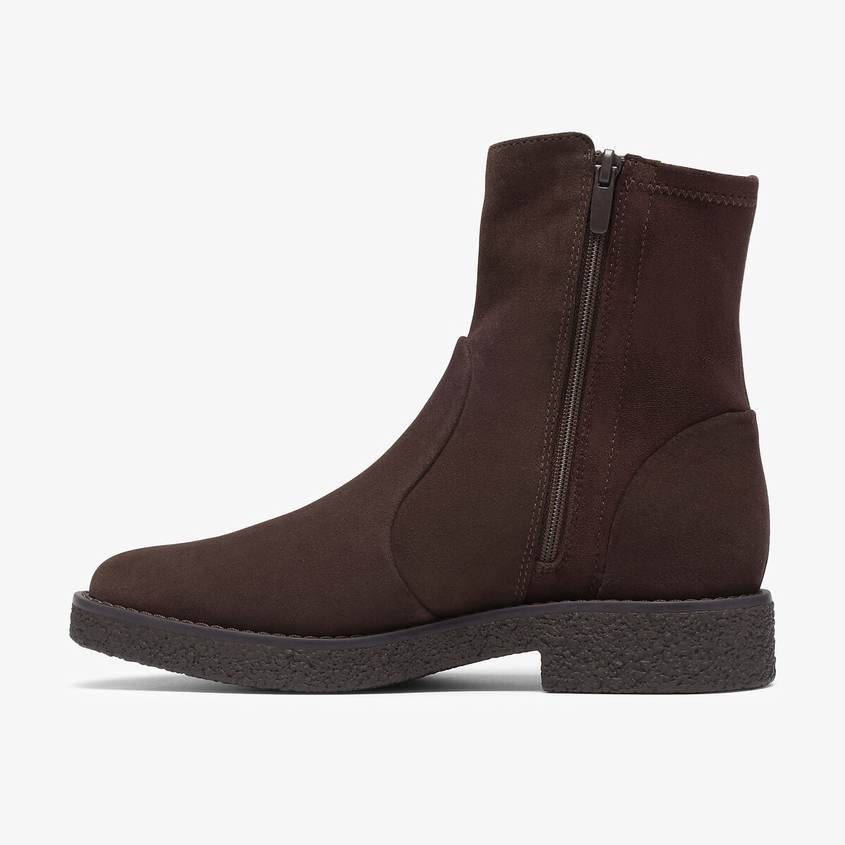 Botines planos de ante, NELLA BAY marrón oscuro, CLARKS
