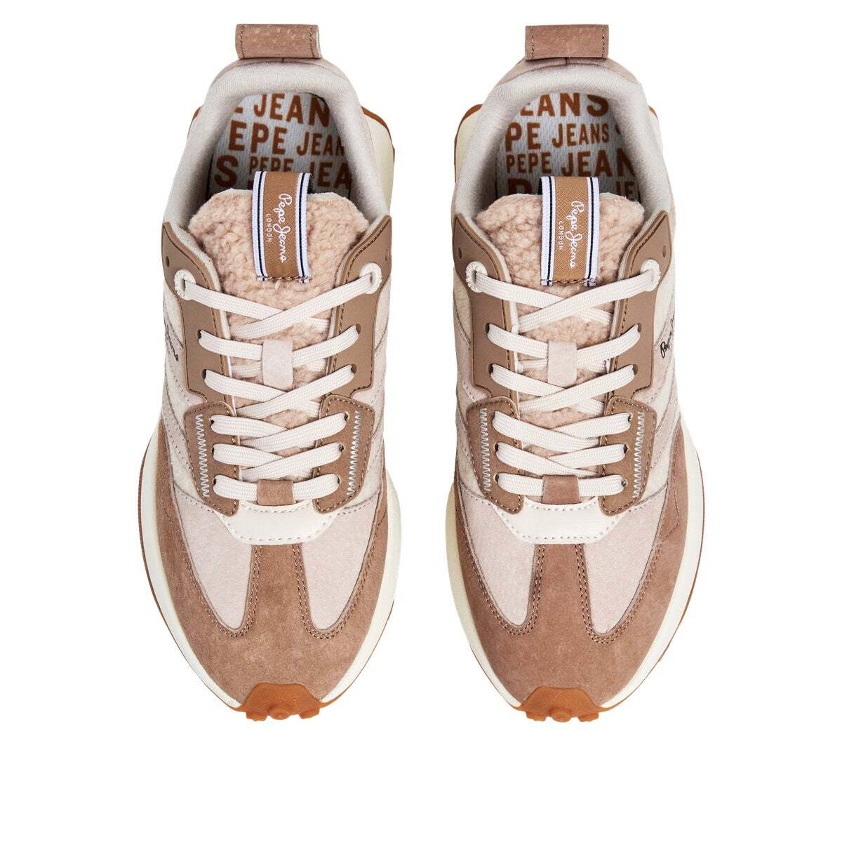 Lucky - Baskets En Daim À Semelle Cupsole beige sable, PEPE JEANS