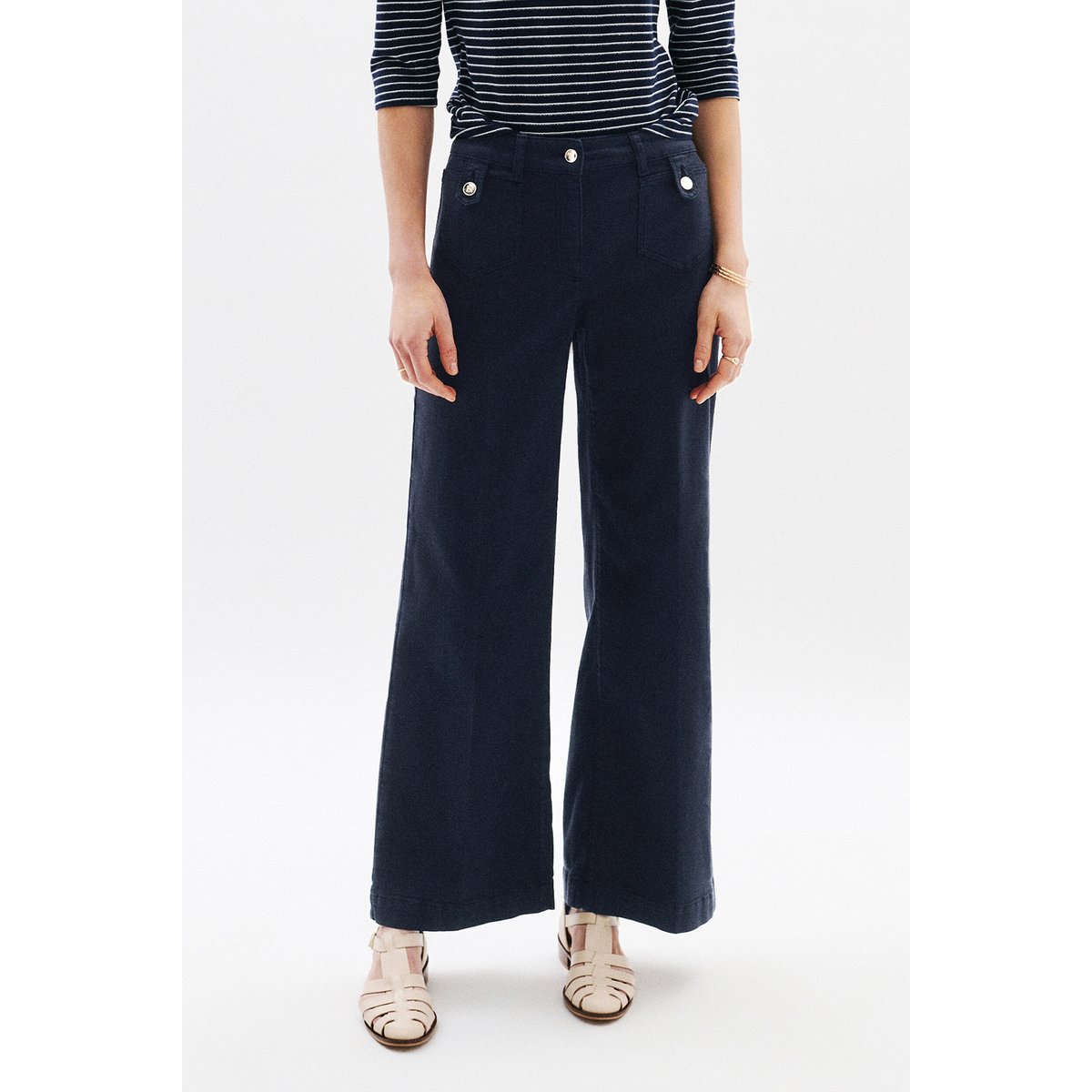 Pantalon large élégant PIETRO bleu marine, CAROLL
