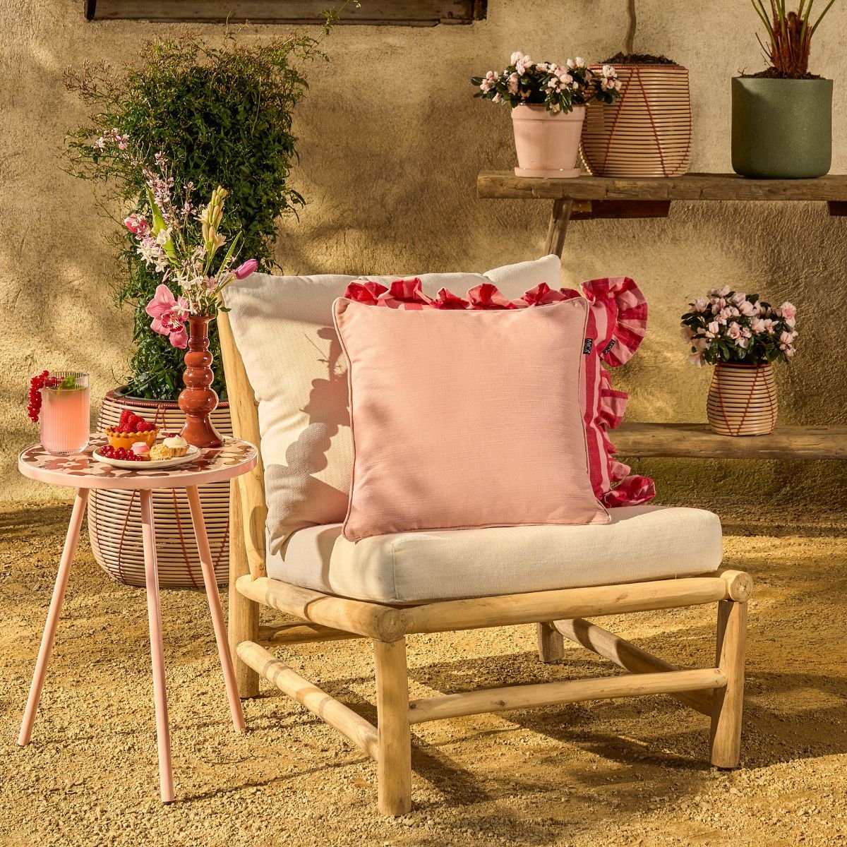 Coussin de jardin COMO rose, MICA DECORATIONS