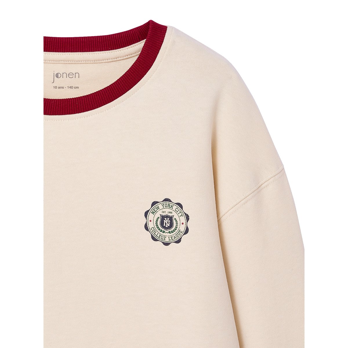 Tee-shirt cropped motif dos écru, JONEN