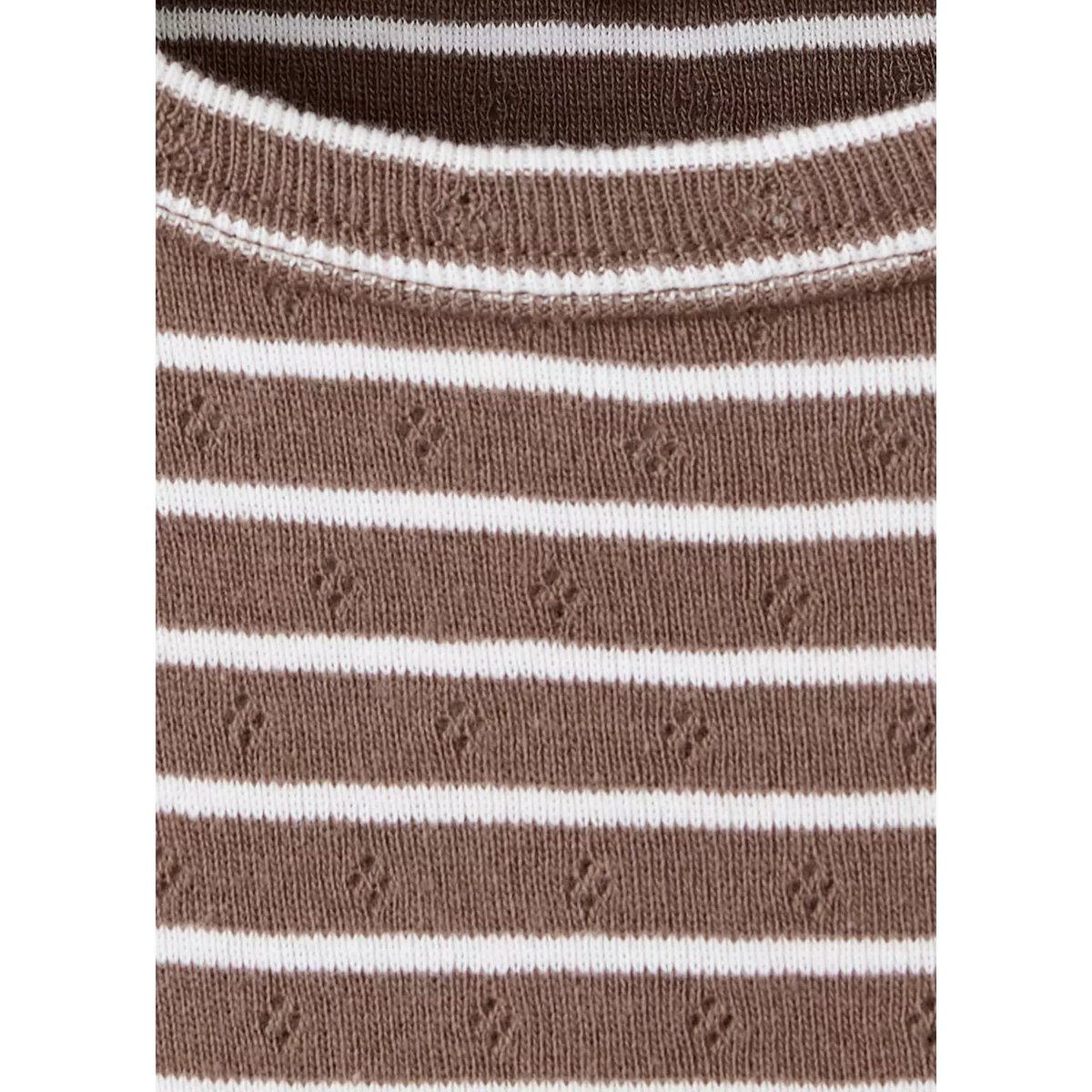 T-shirt coton à rayures marron, MANGO KIDS