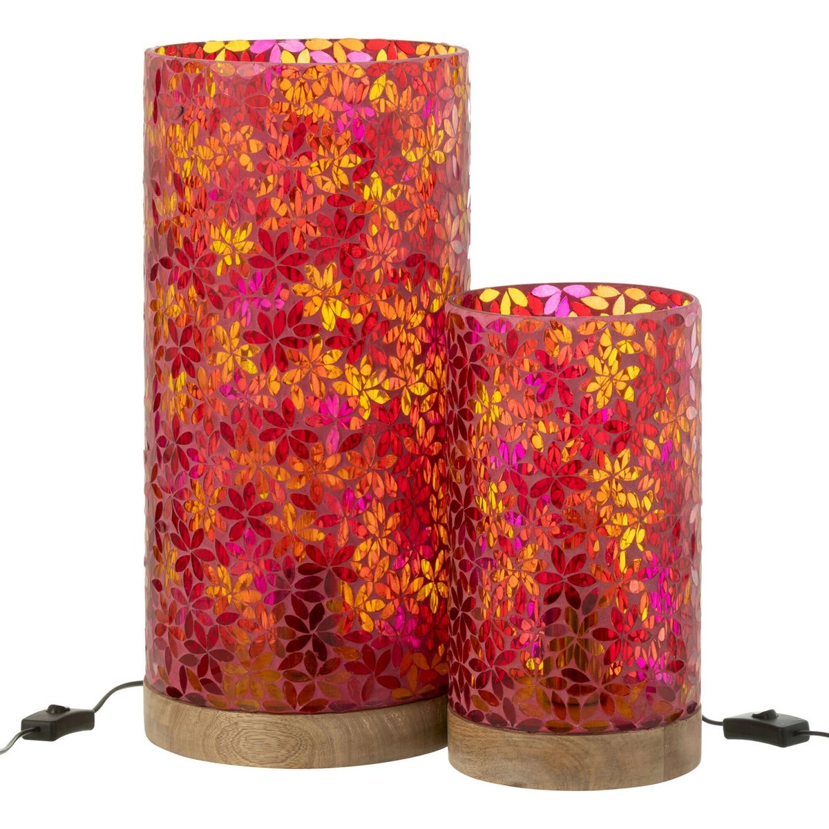 Lampe en verre mosaïque forme fleur rose mosaïque fleur multicolore, RECOLLECTION