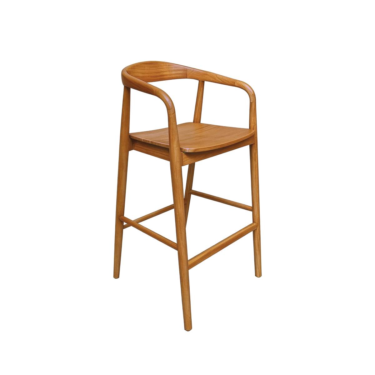 Tabouret de bar teck JUNE bois clair, MADE IN MEUBLES