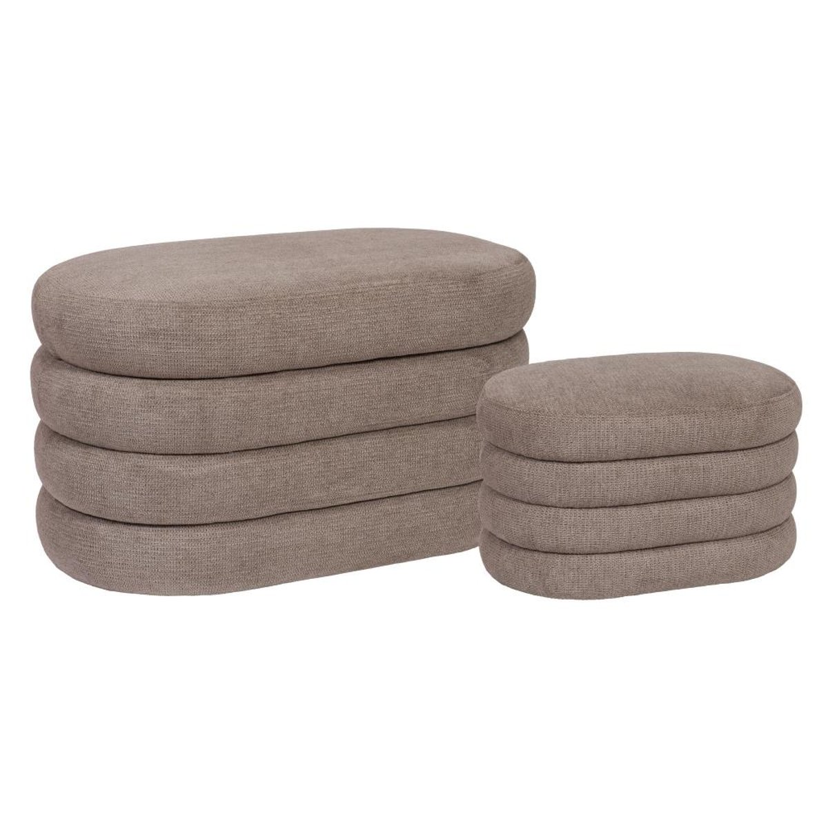 Lot de 2 coffres en tissu   Bump marron, AMADEUS
