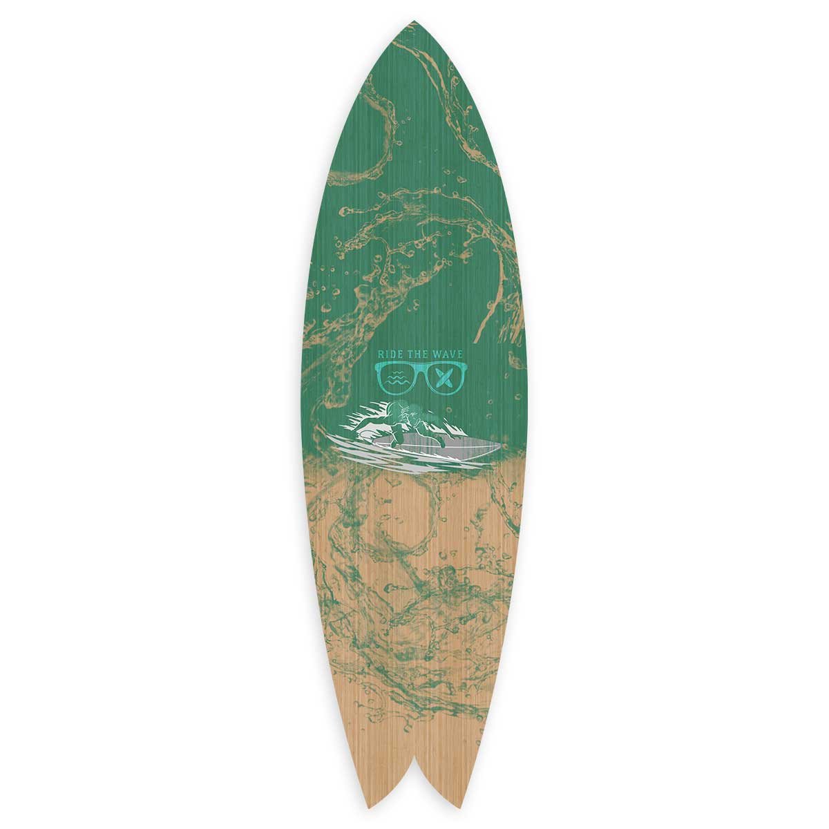Planche de surf décorative Ride the wave tableau alu dibond, HEXOA