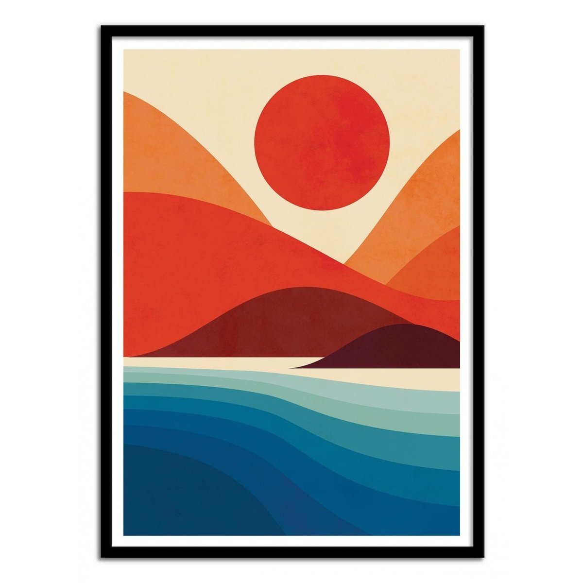 Affiche d'art - Seaside - Jay Fleck orange, WALL EDITIONS