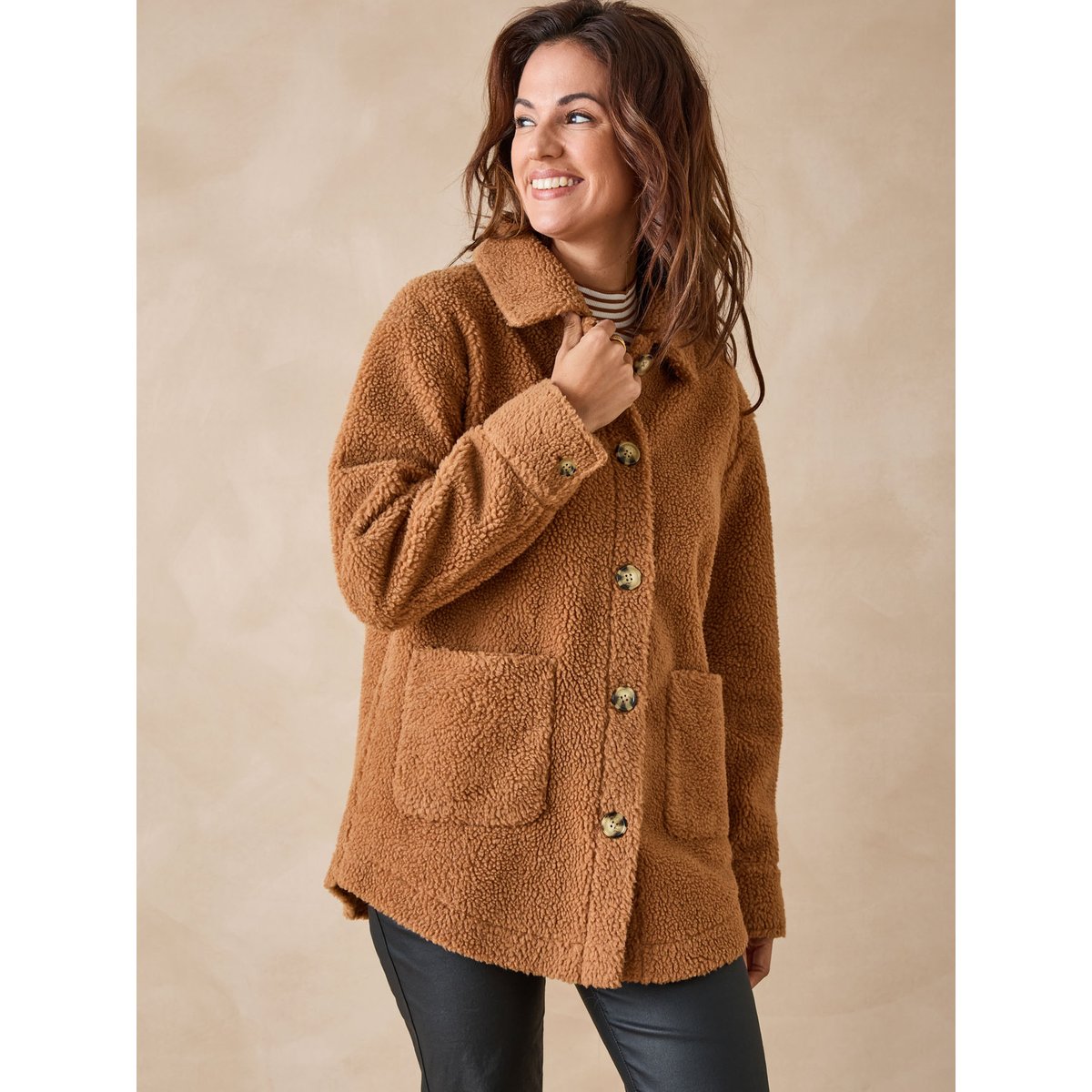 Veste en maille moutonnée camel, DAXON