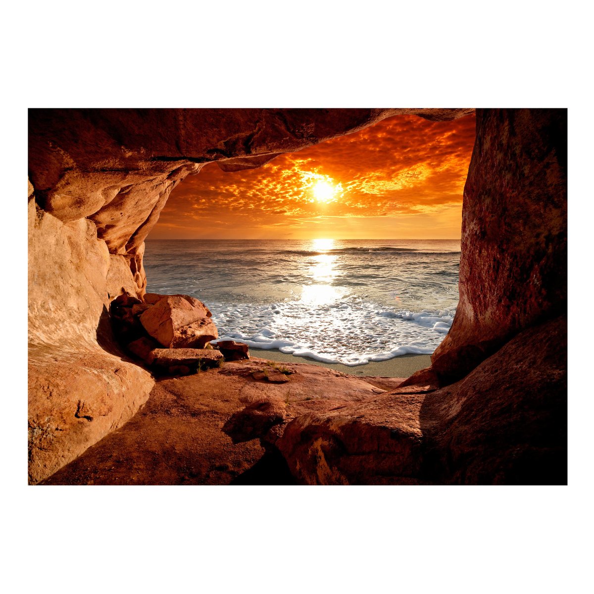 Papier peint intissé panoramique Paysage Exit from the Cave beige, EDEN