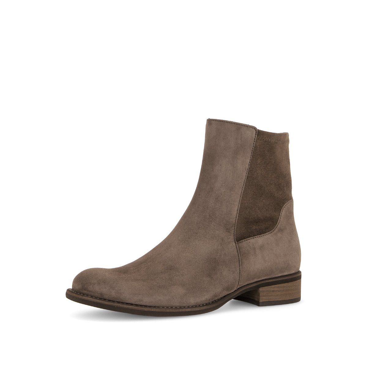 Bottines en cuir à talon décroché marron, GABOR