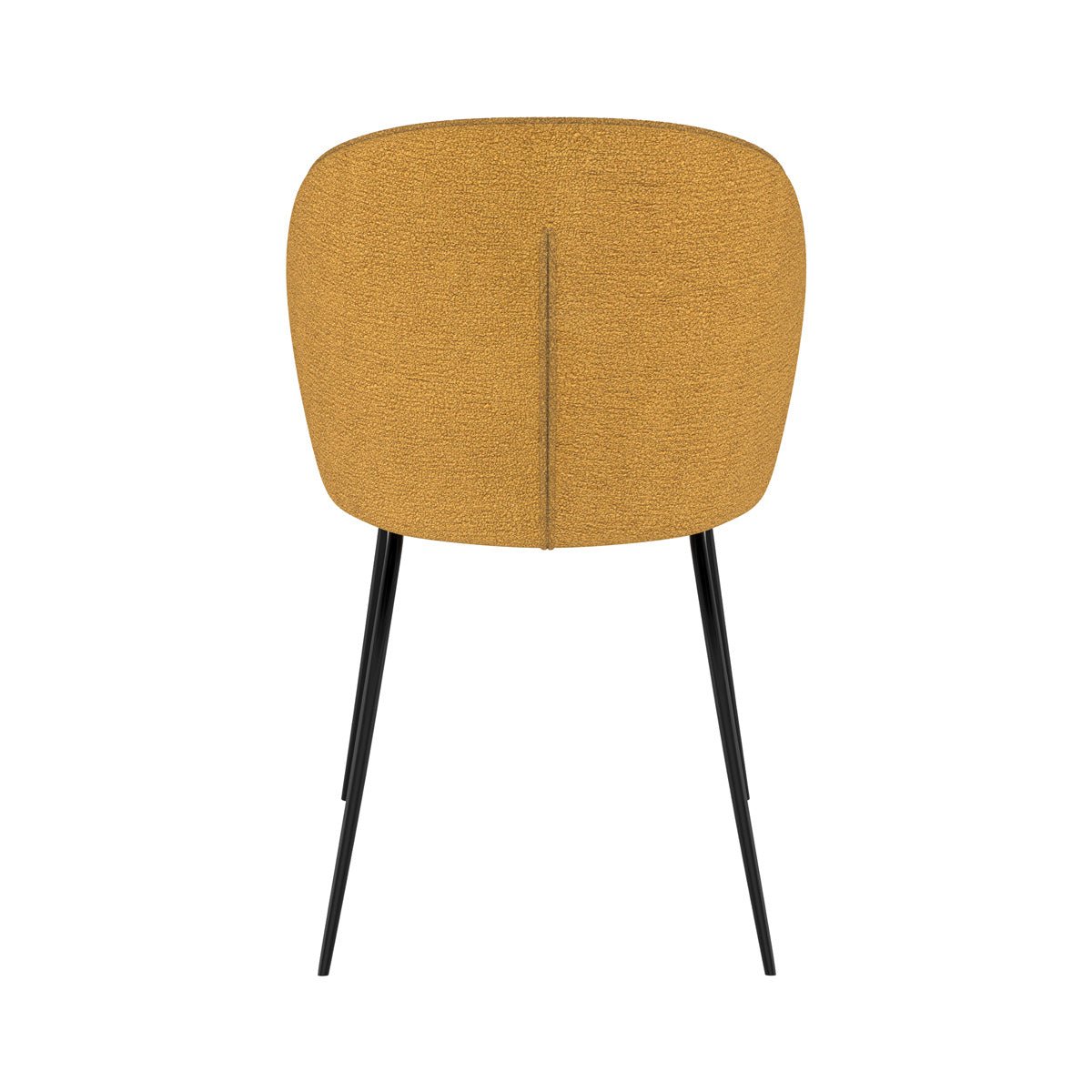 Lot de 2 chaises en tissu bouclette et pied en métal - GROOM jaune, MAISON PAVANE
