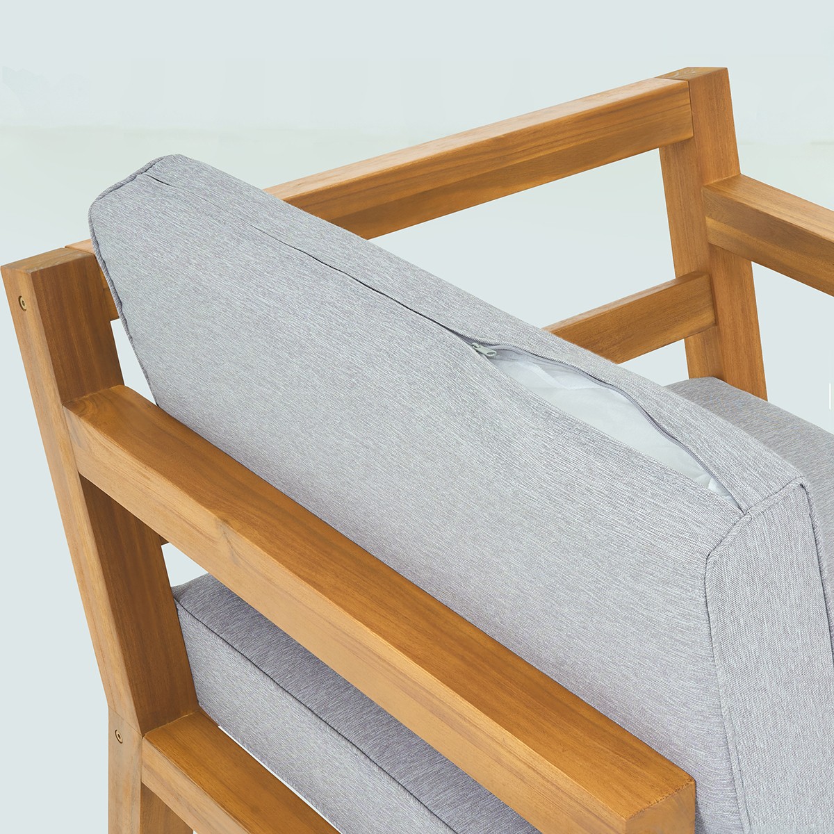 Fauteuil de jardin en bois FSC - PALAU gris chiné, HOMIFAB